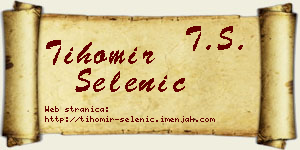 Tihomir Selenić vizit kartica